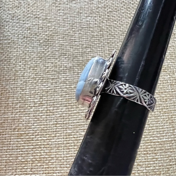 New Owyhee Opal Silver Overlay Ring Size 6.75 - Picture 2 of 5
